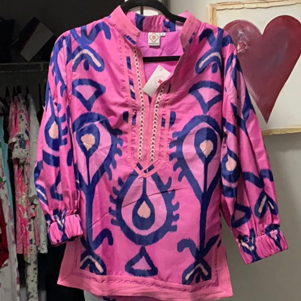Sheridan French Pink and Blue Tunic NWT